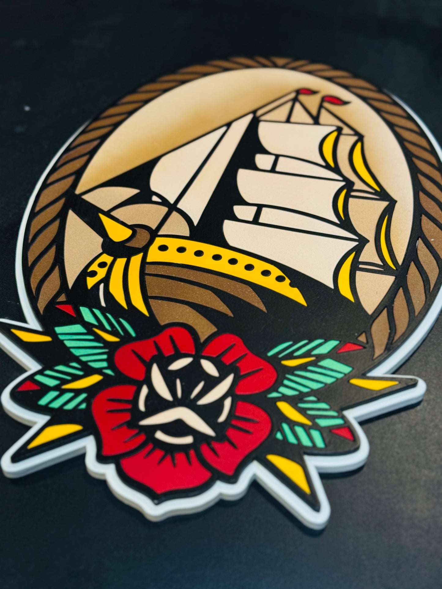 *LIMITED* Traditional Tattoo Nautical Window Circular Sign