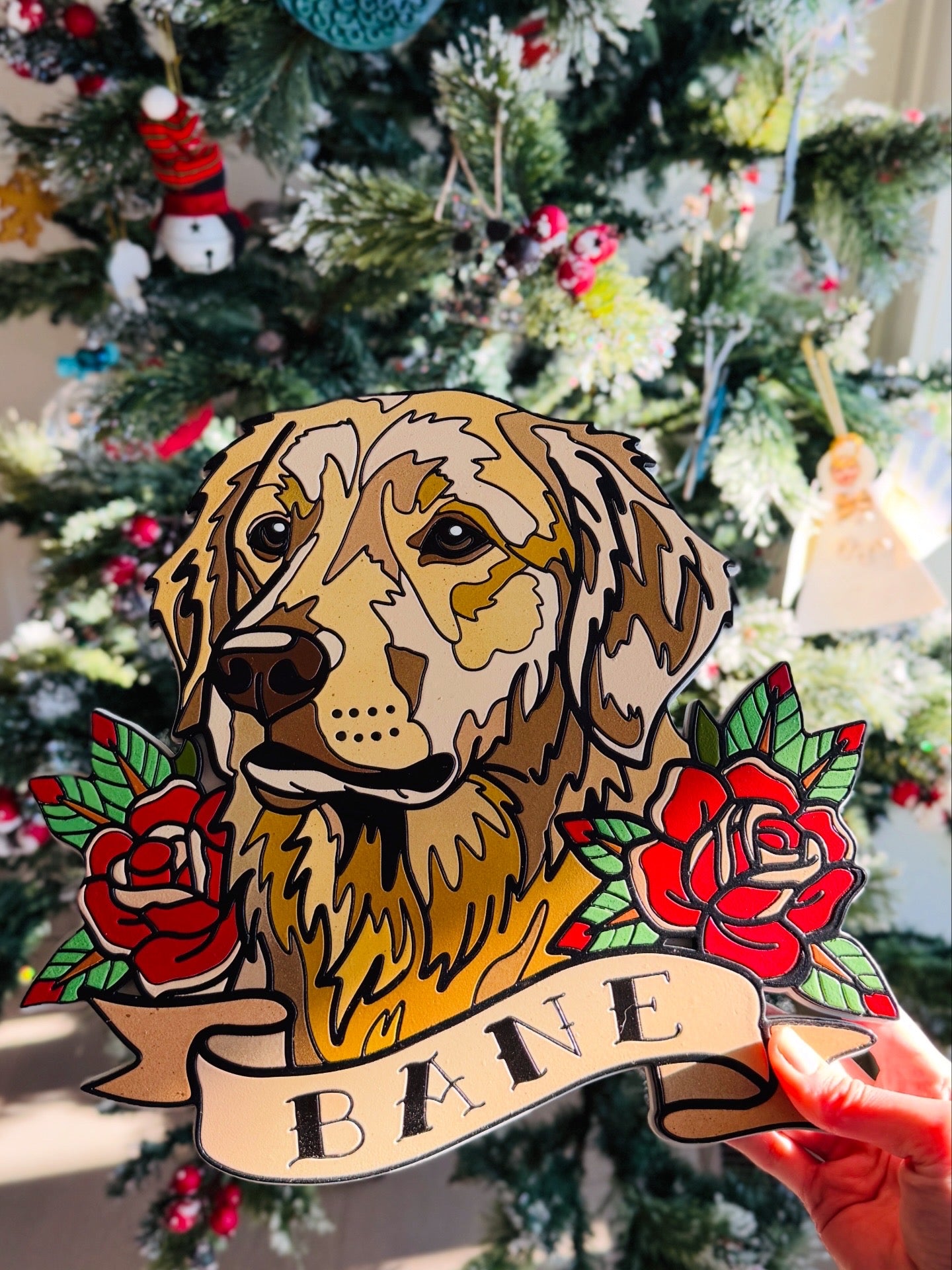 Custom Trad Tattoo Style Pet Portrait