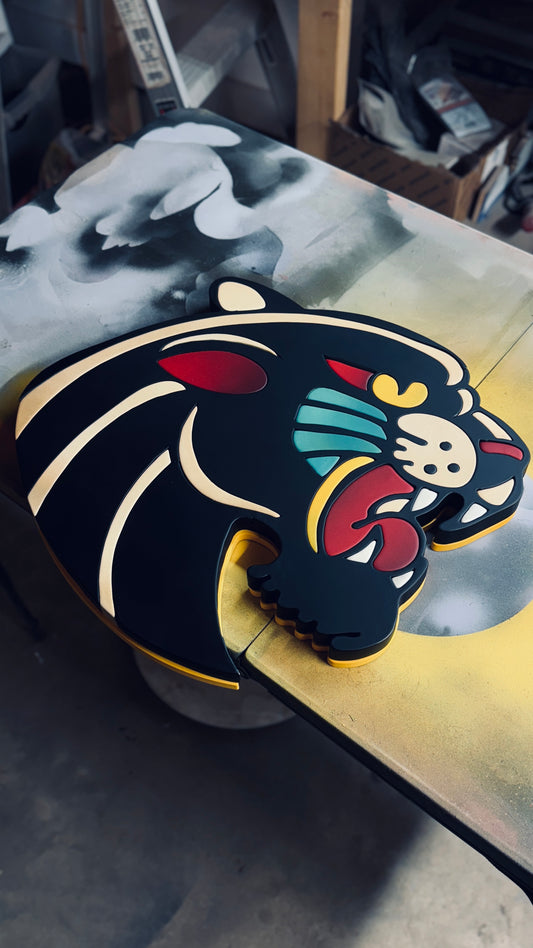 Sick Ass Panther Trad Tattoo Wall Hanging