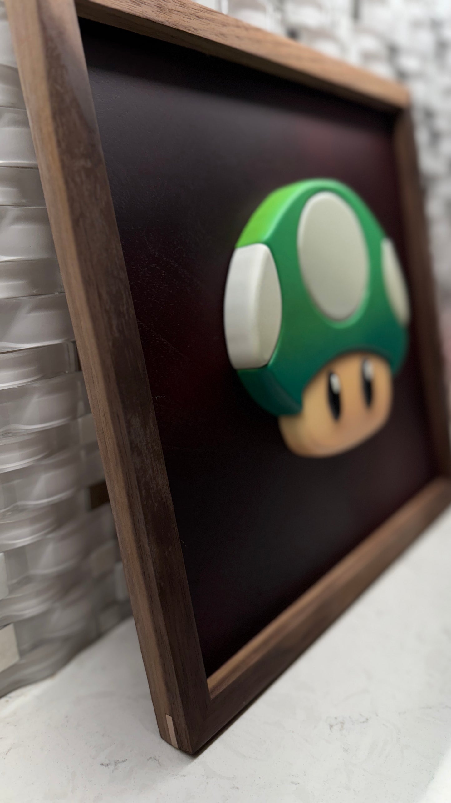 Green Mushroom Friend Wooden Decor