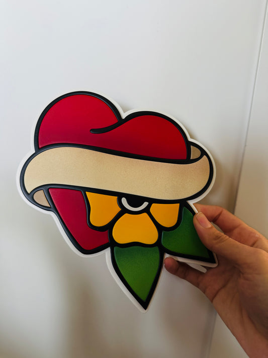 Rad Trad Tattoo Personalized Heart