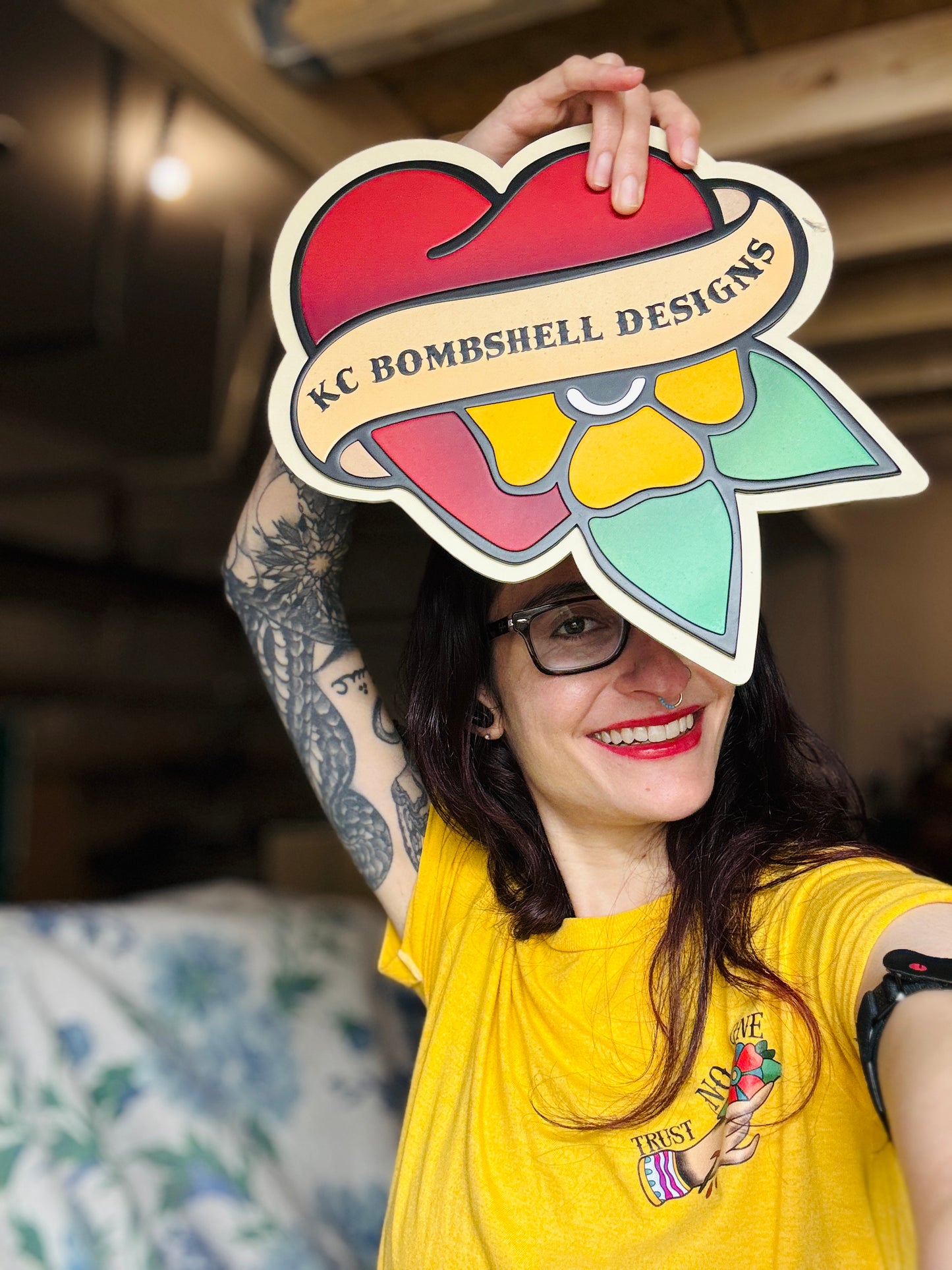 Rad Trad Tattoo Personalized Heart