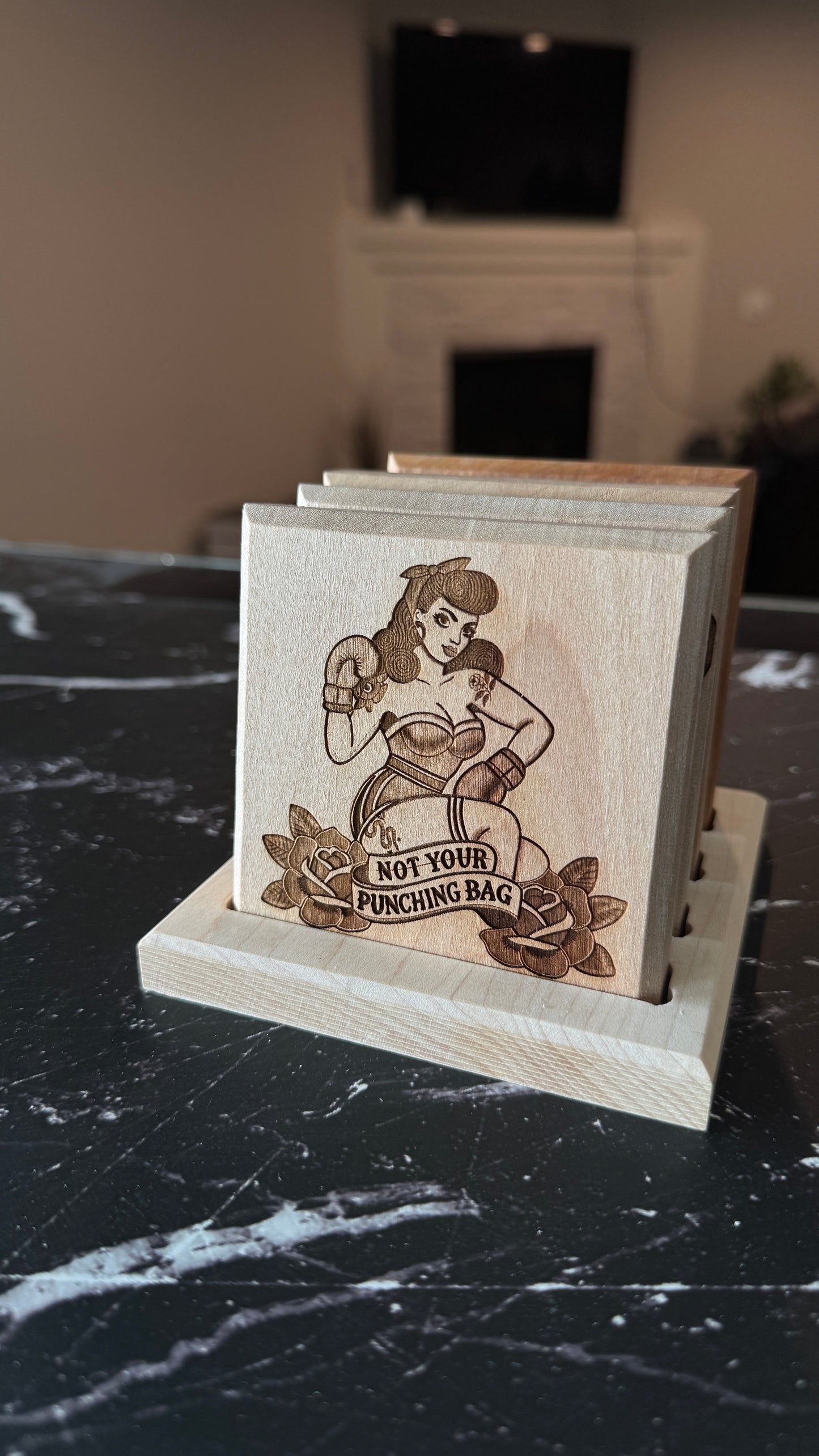 Tattoo Coasters Set of 4 with Base