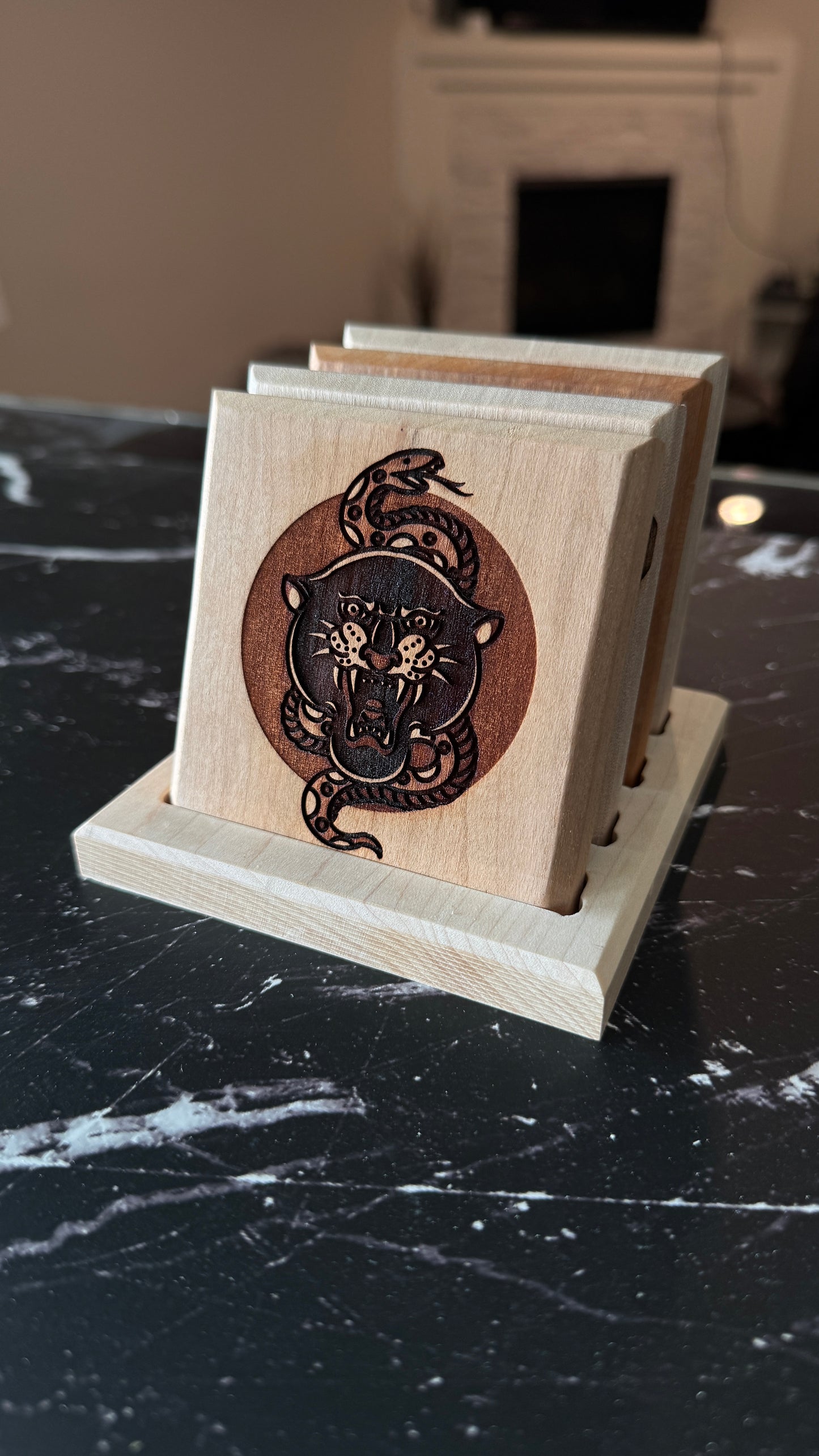 Tattoo Coasters Set of 4 with Base