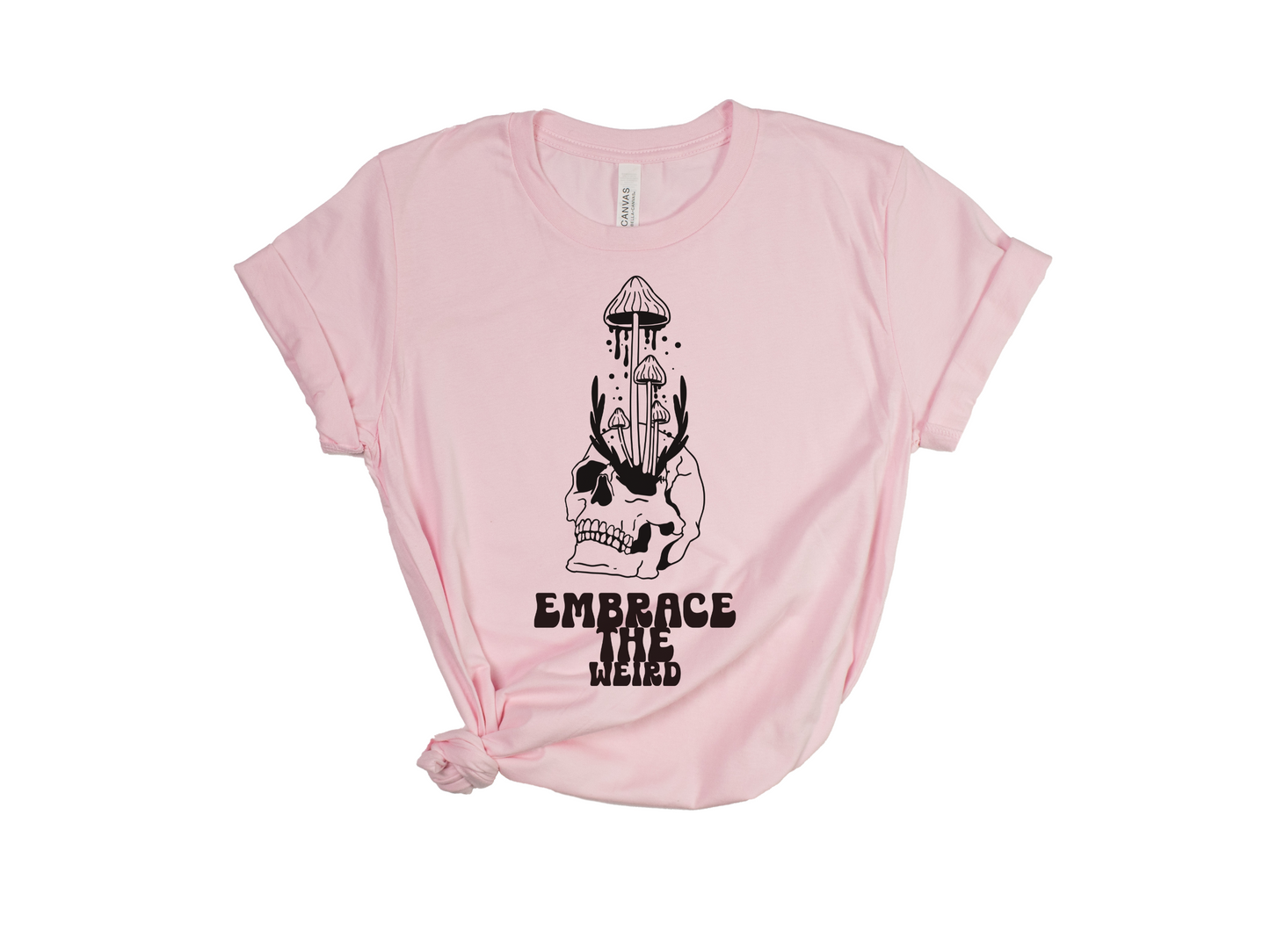 Embrace the Weird Skull Gothic Mushroom Tee - customizable available as crewneck or unisex tees