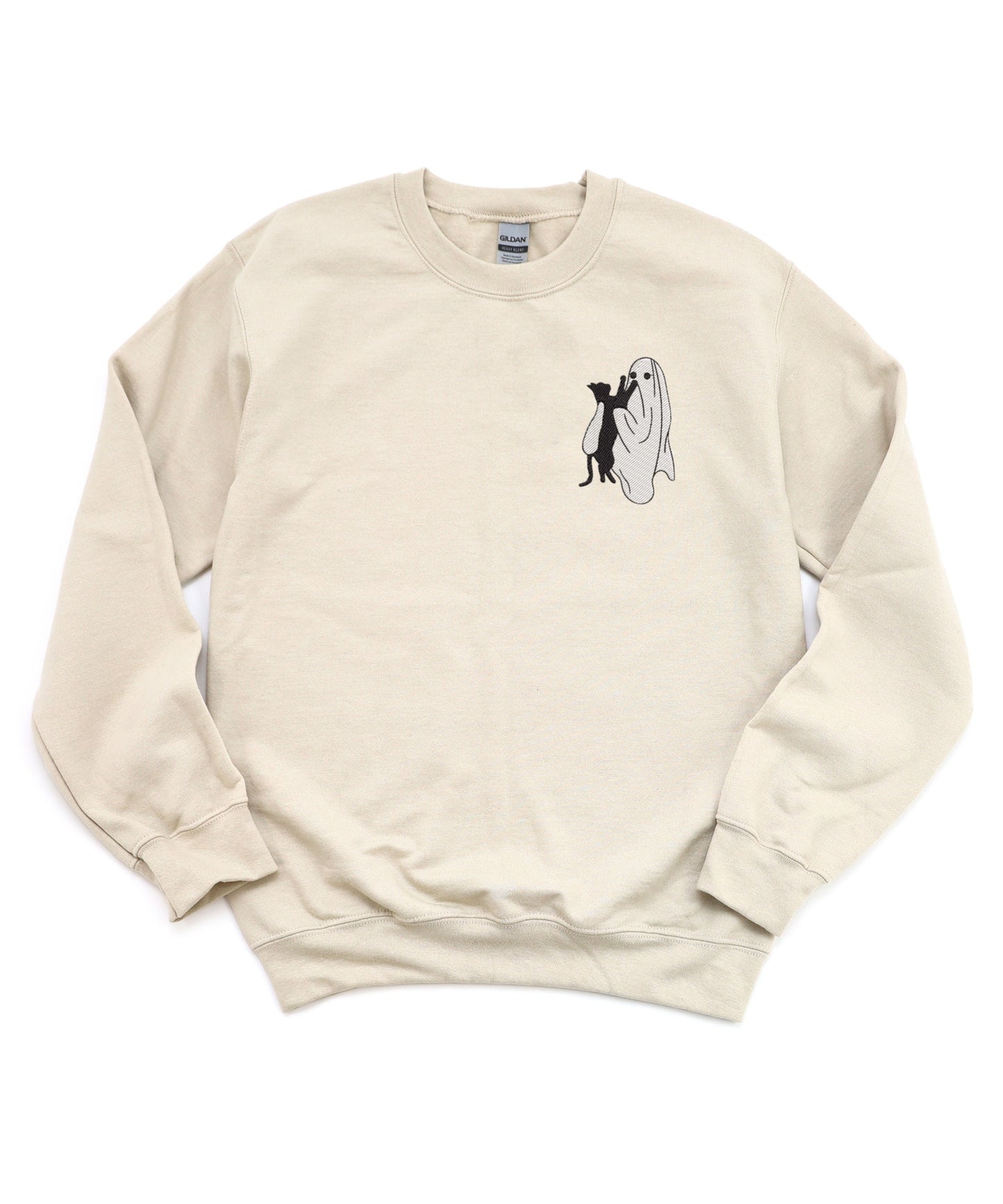 Embroidered Ghost Cat Shirt