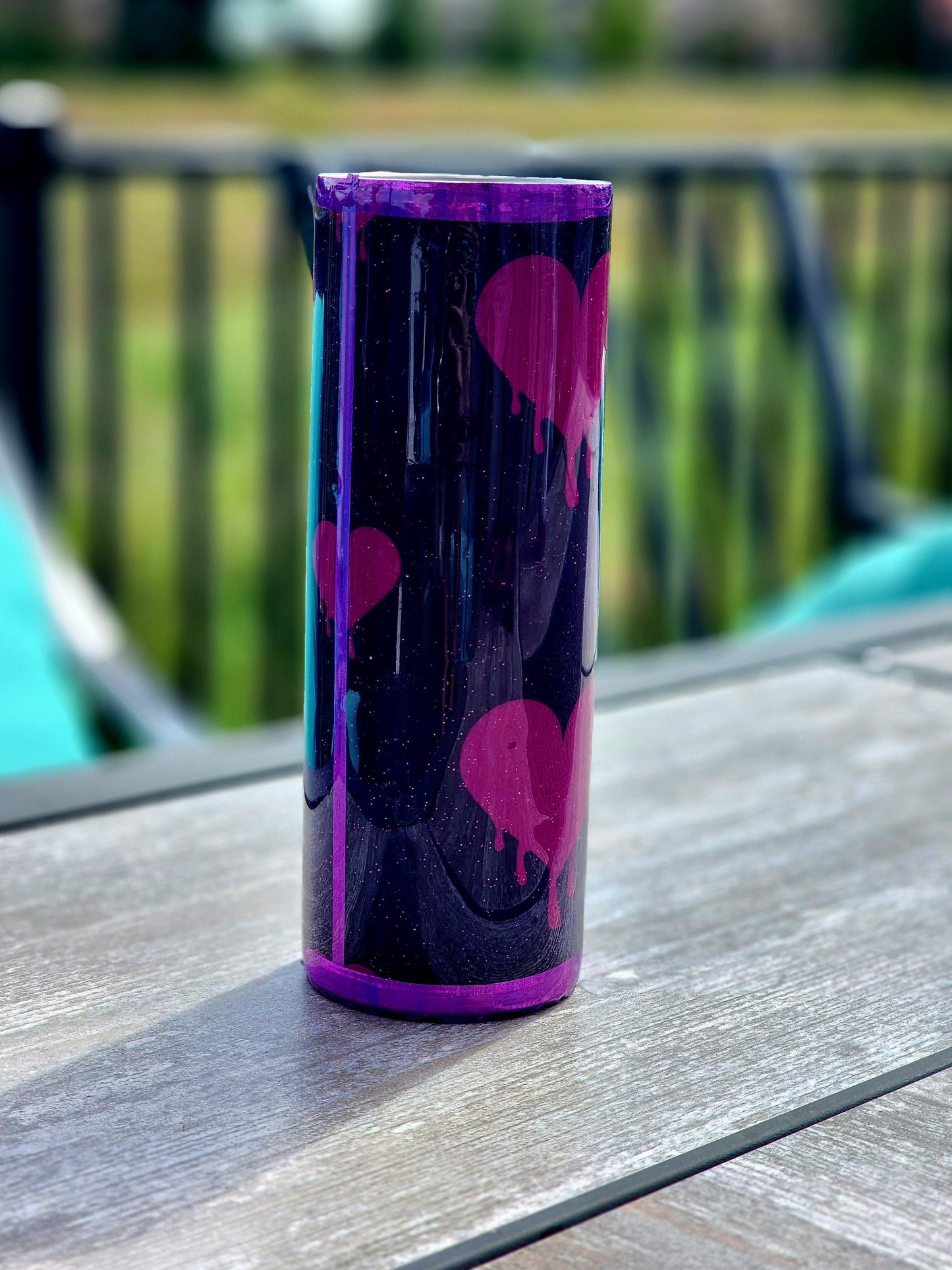 Dripping Heart Gothic Pink Pastel Glitter 20 oz Coffee Tumbler Insulated Coffee Cup