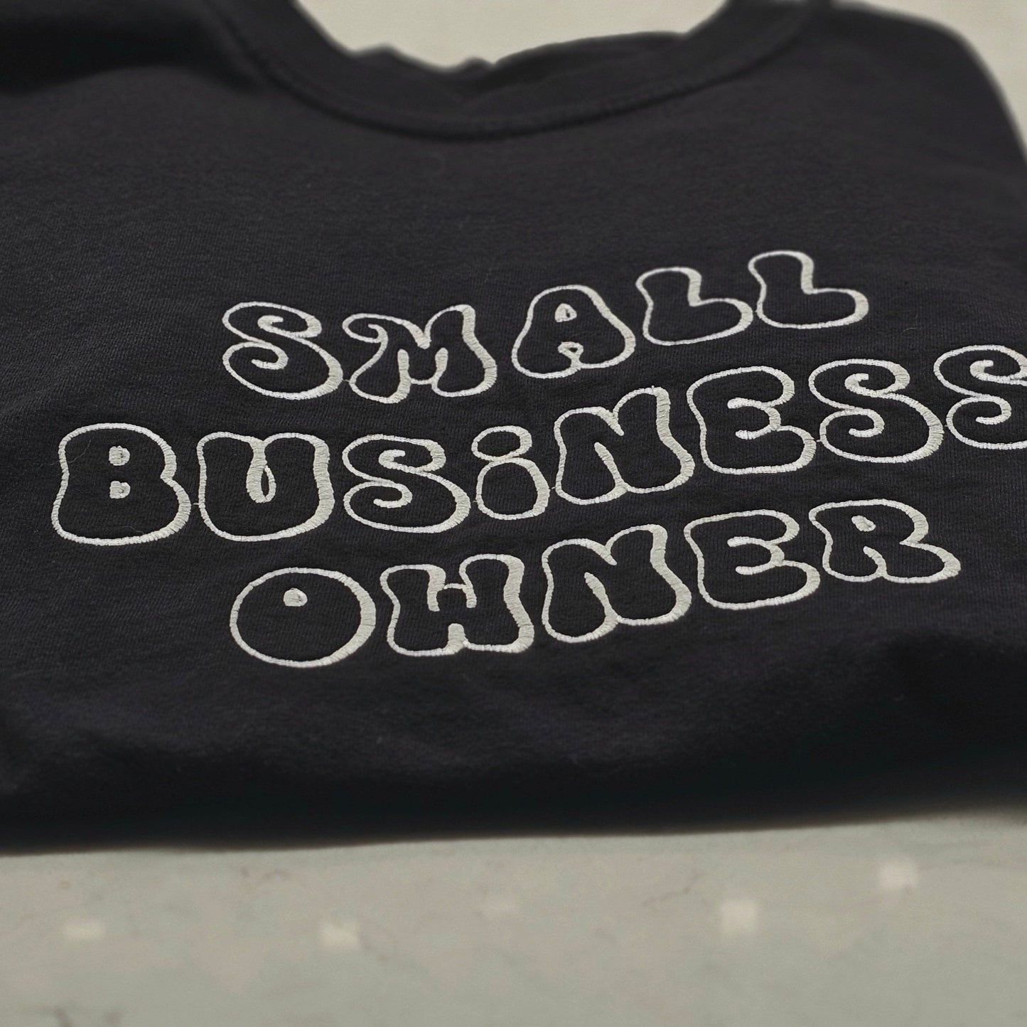 Embroidered Small Business Owner Retro Comfort Colors Tee & Crewneck