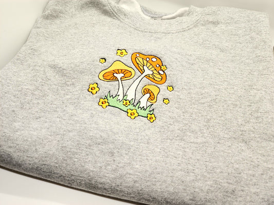 Embroidered Mushroom Crewneck
