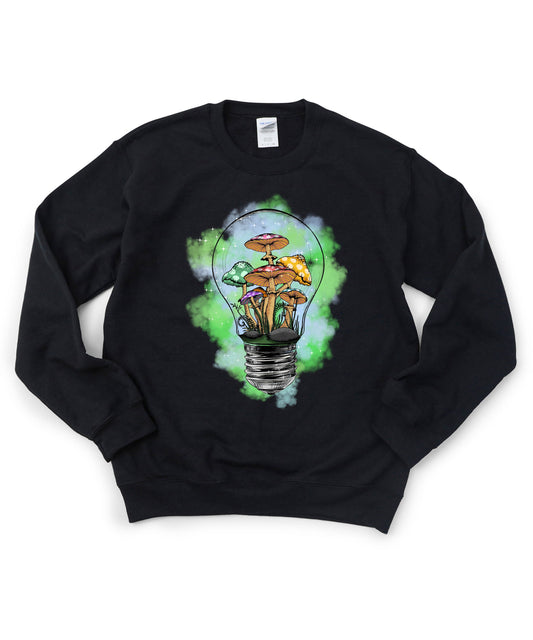 Colorful Retro Mushroom Crewneck Sweatshirt
