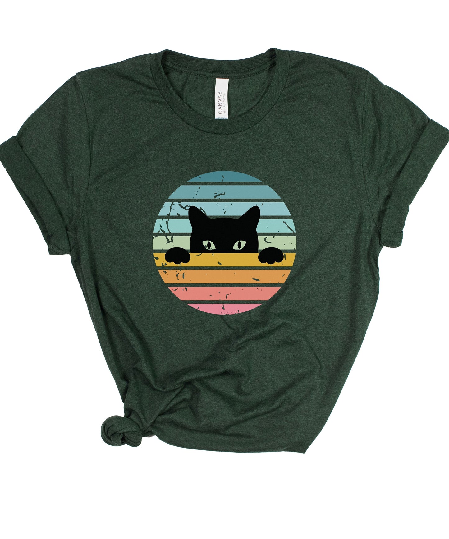 Cat Lover Retro 90s Style Sunshine Black Cat T-shirt