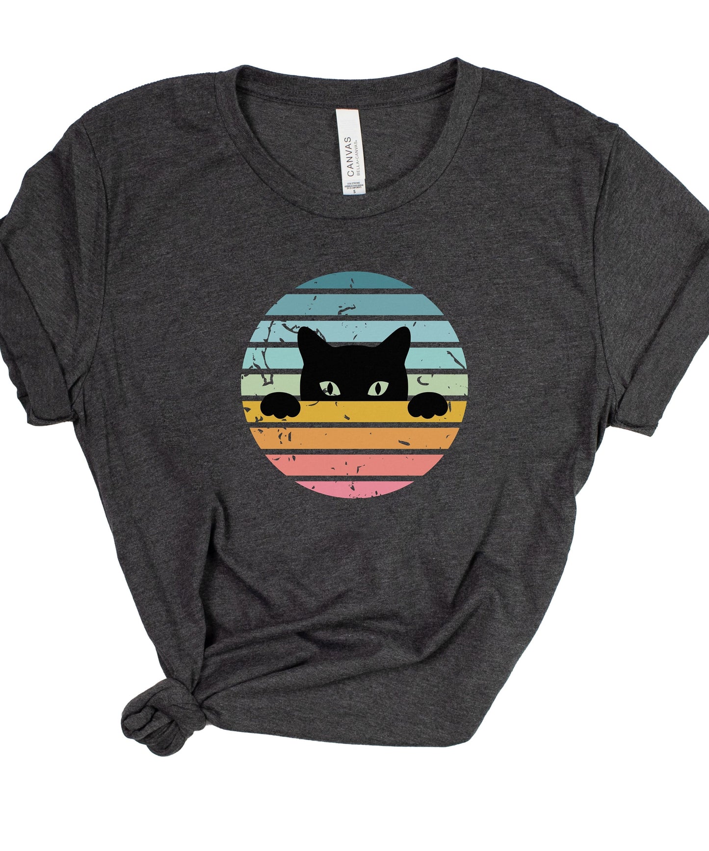 Cat Lover Retro 90s Style Sunshine Black Cat T-shirt