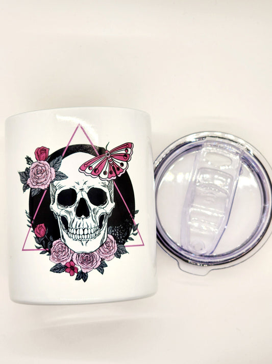 Skull Roses Butterfly Gothic 10 oz Double Wall Stainless Steel Tumbler