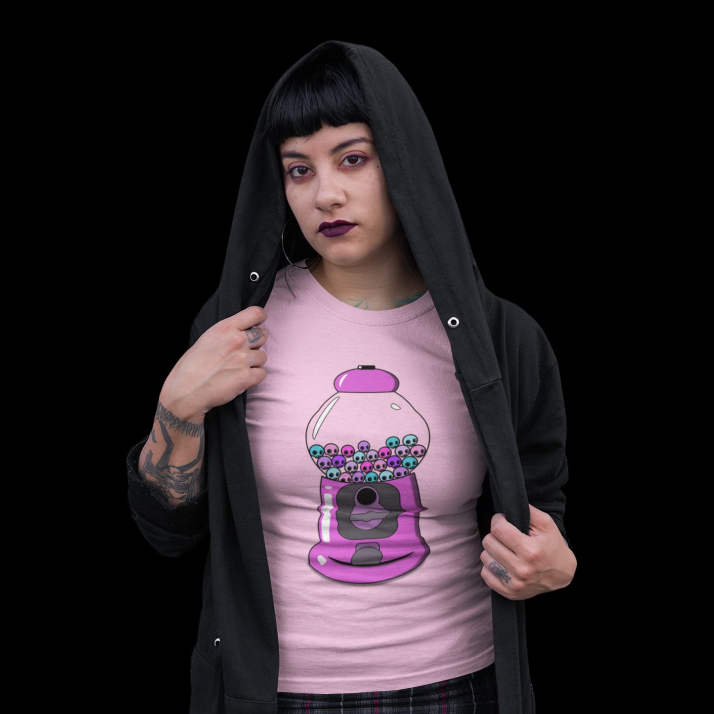 Skull Pastel Goth Bubblegum Pink Tee