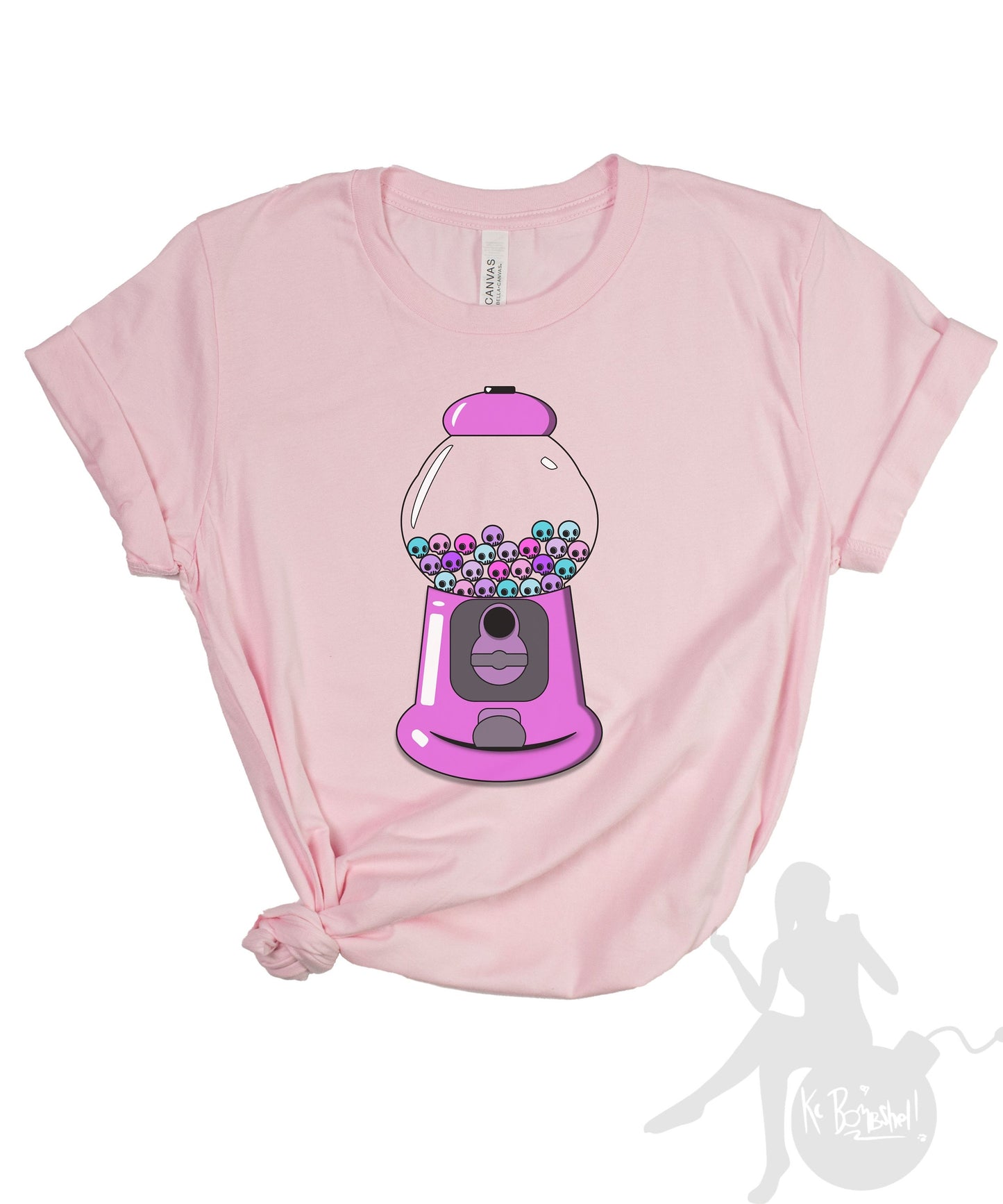 Skull Pastel Goth Bubblegum Pink Tee