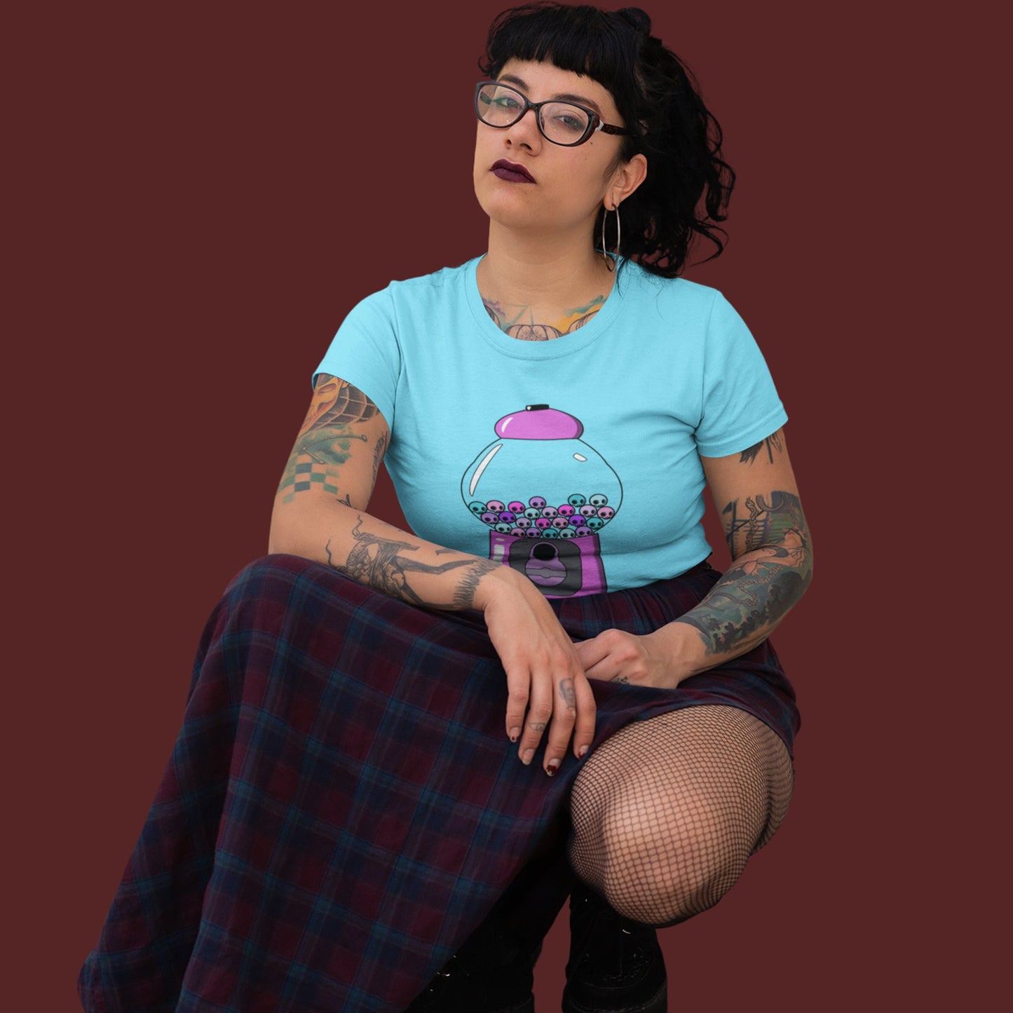 Skull Pastel Goth Bubblegum Pink Tee