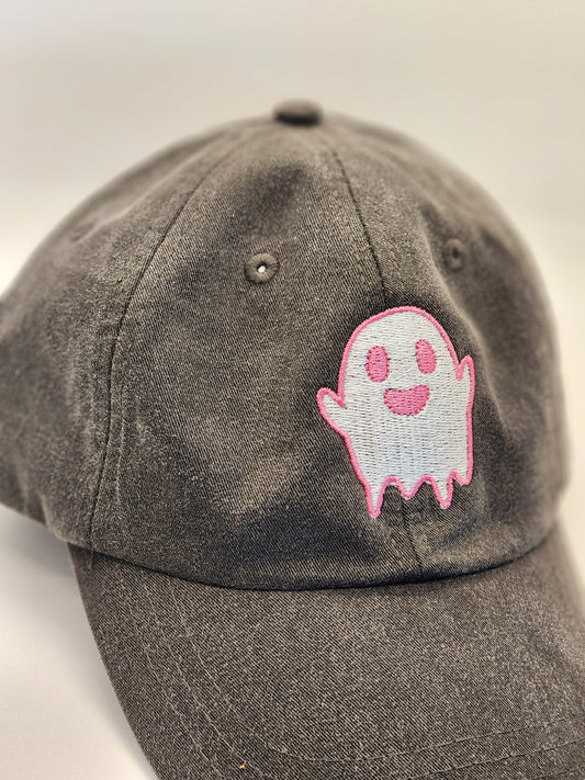 Embroidered Spooky Ghost Baseball Cap