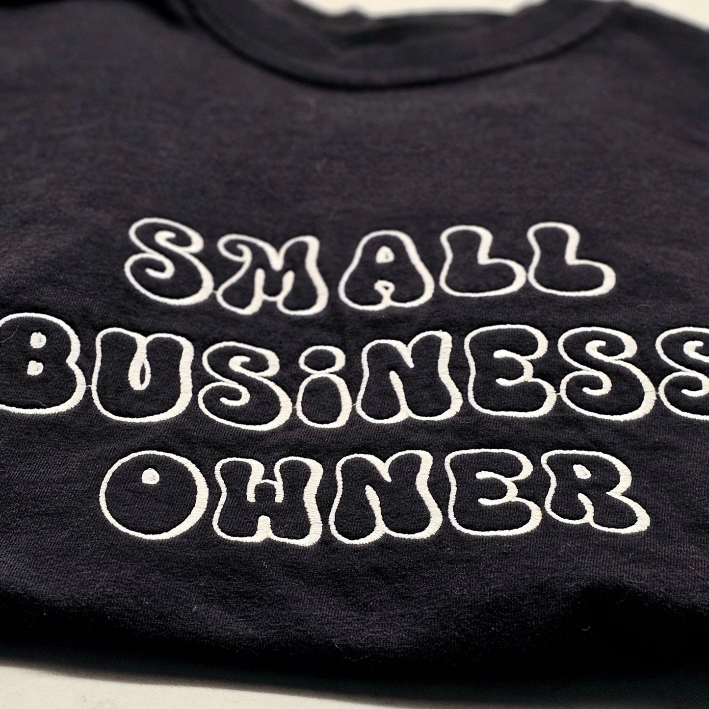 Embroidered Small Business Owner Retro Comfort Colors Tee & Crewneck