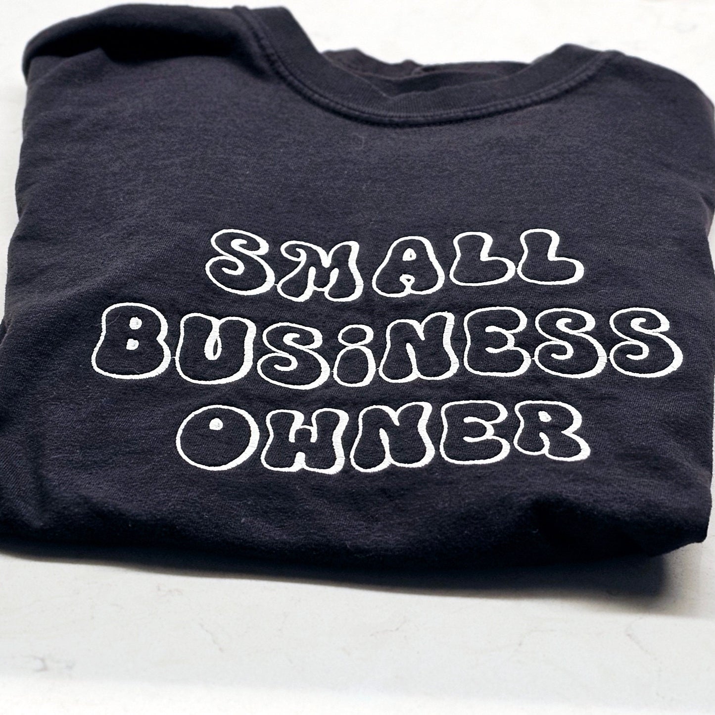Embroidered Small Business Owner Retro Comfort Colors Tee & Crewneck