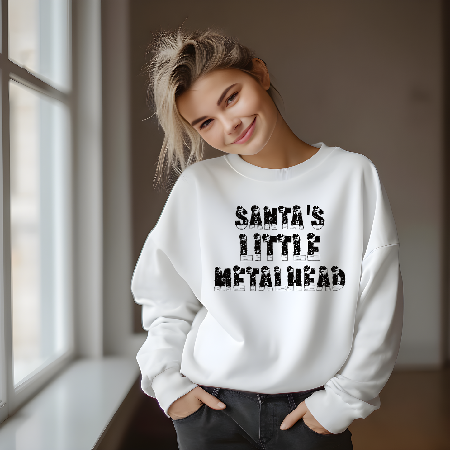 Santa's Little Metalhead Shirt, Unisex Sweater - Toddler Option Available