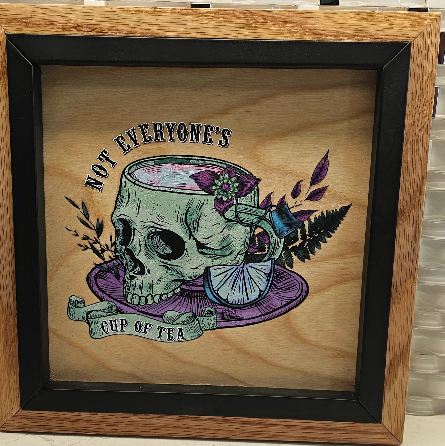 Not Everyone's Cup of Tea Handmade Double Frame Sign