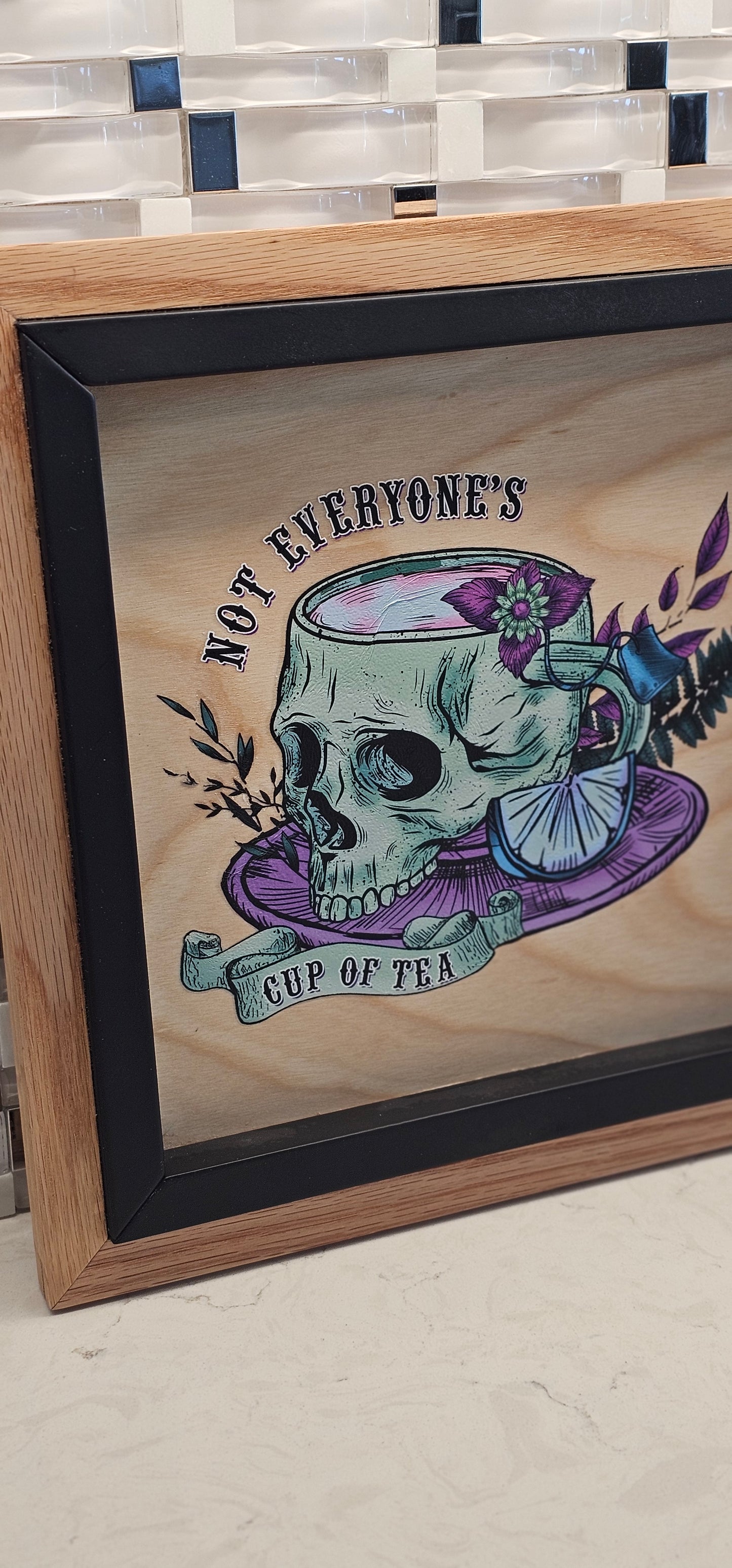 Not Everyone's Cup of Tea Handmade Double Frame Sign