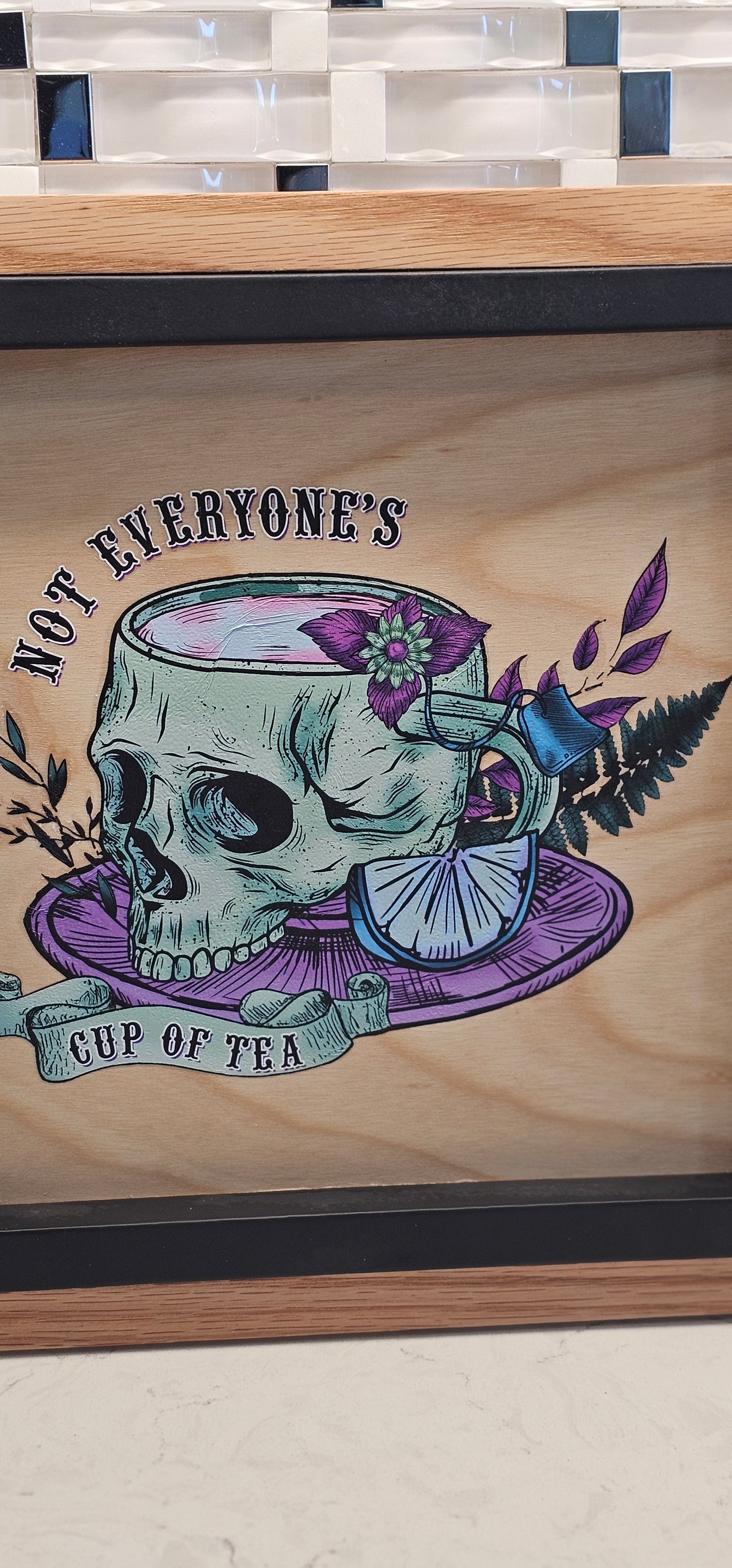 Not Everyone's Cup of Tea Handmade Double Frame Sign