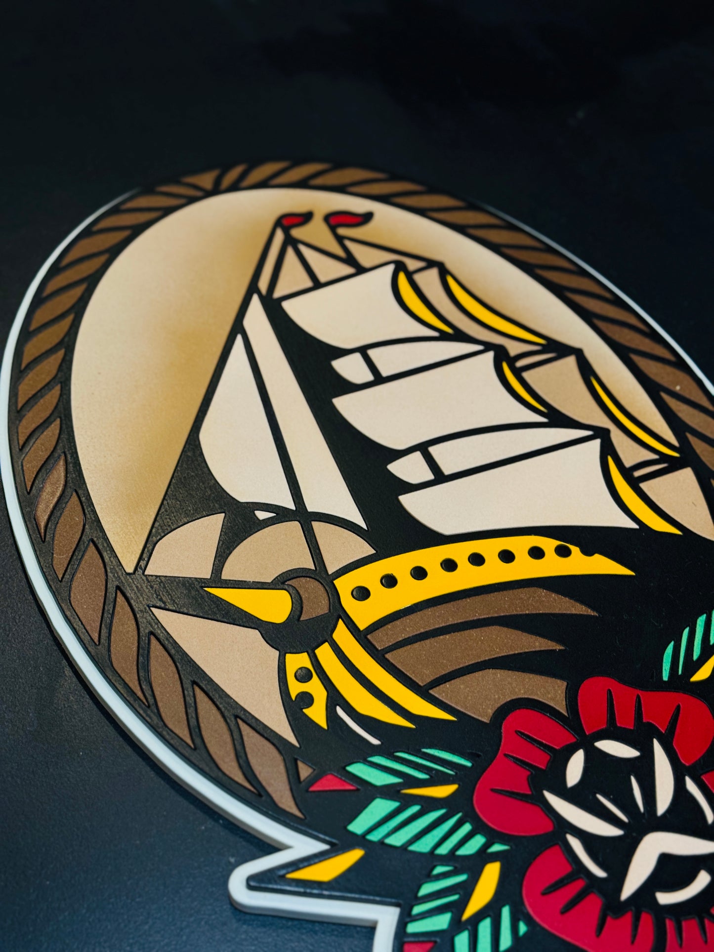 *LIMITED* Traditional Tattoo Nautical Window Circular Sign