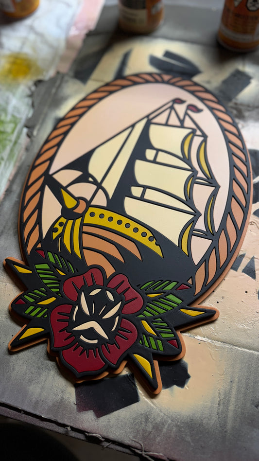 *LIMITED* Traditional Tattoo Nautical Window Circular Sign