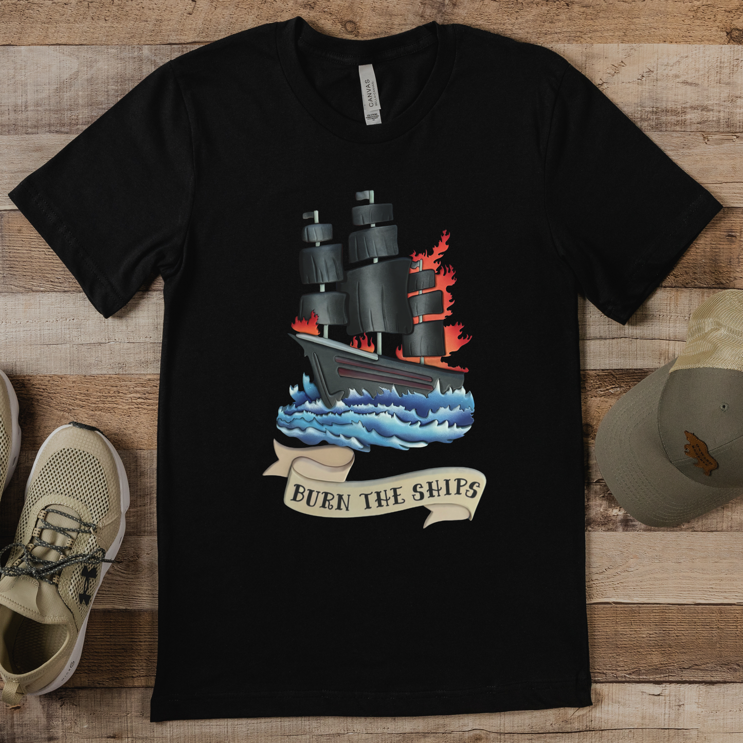 Burn the Ships KC Exclusive Wood Art Tees