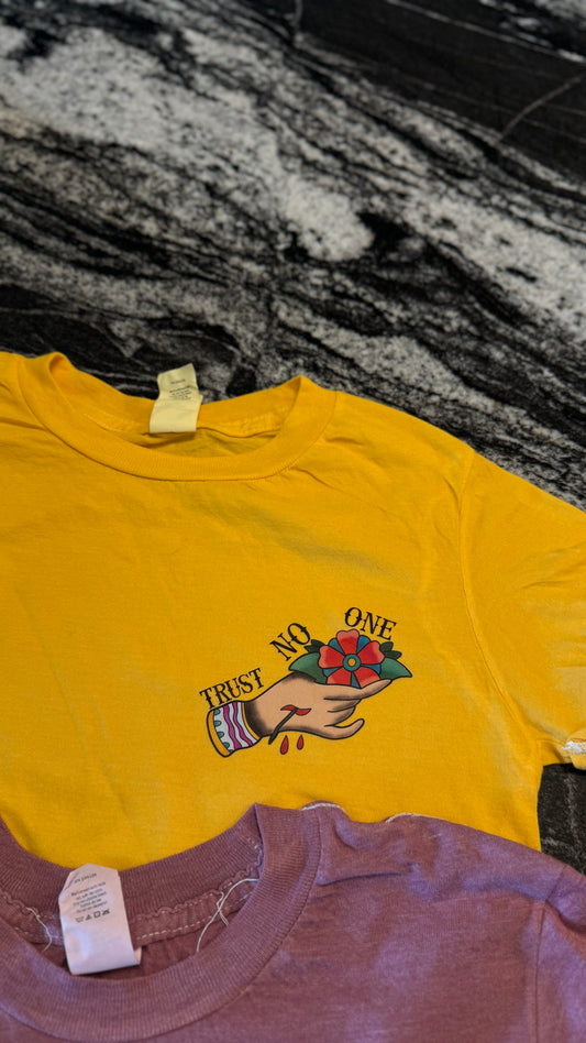 Trust No One Hand Drawn Tattoo Tee