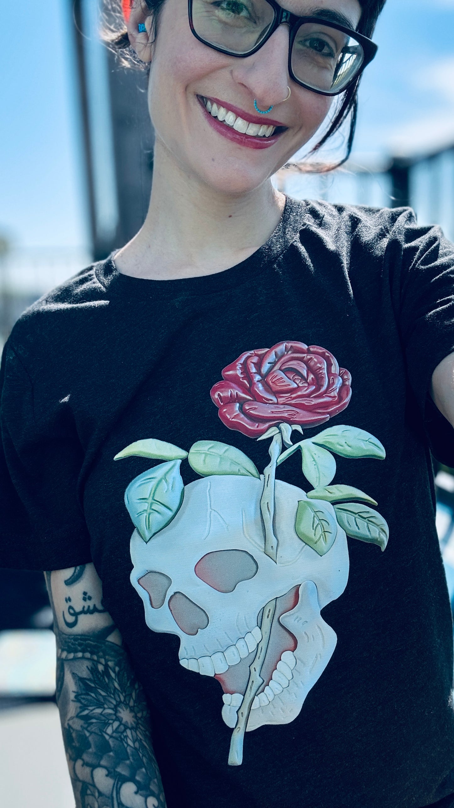 Floral Skull KCB Exclusive Handmade Wood Art Print Apparel