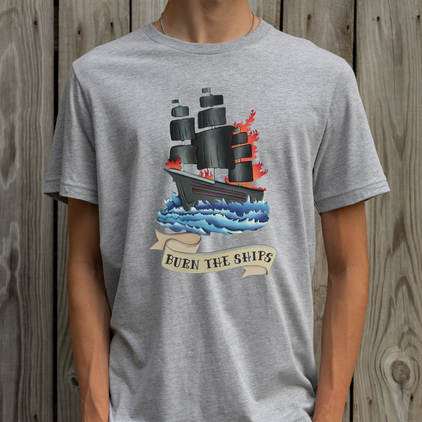 Burn the Ships KC Exclusive Wood Art Tees