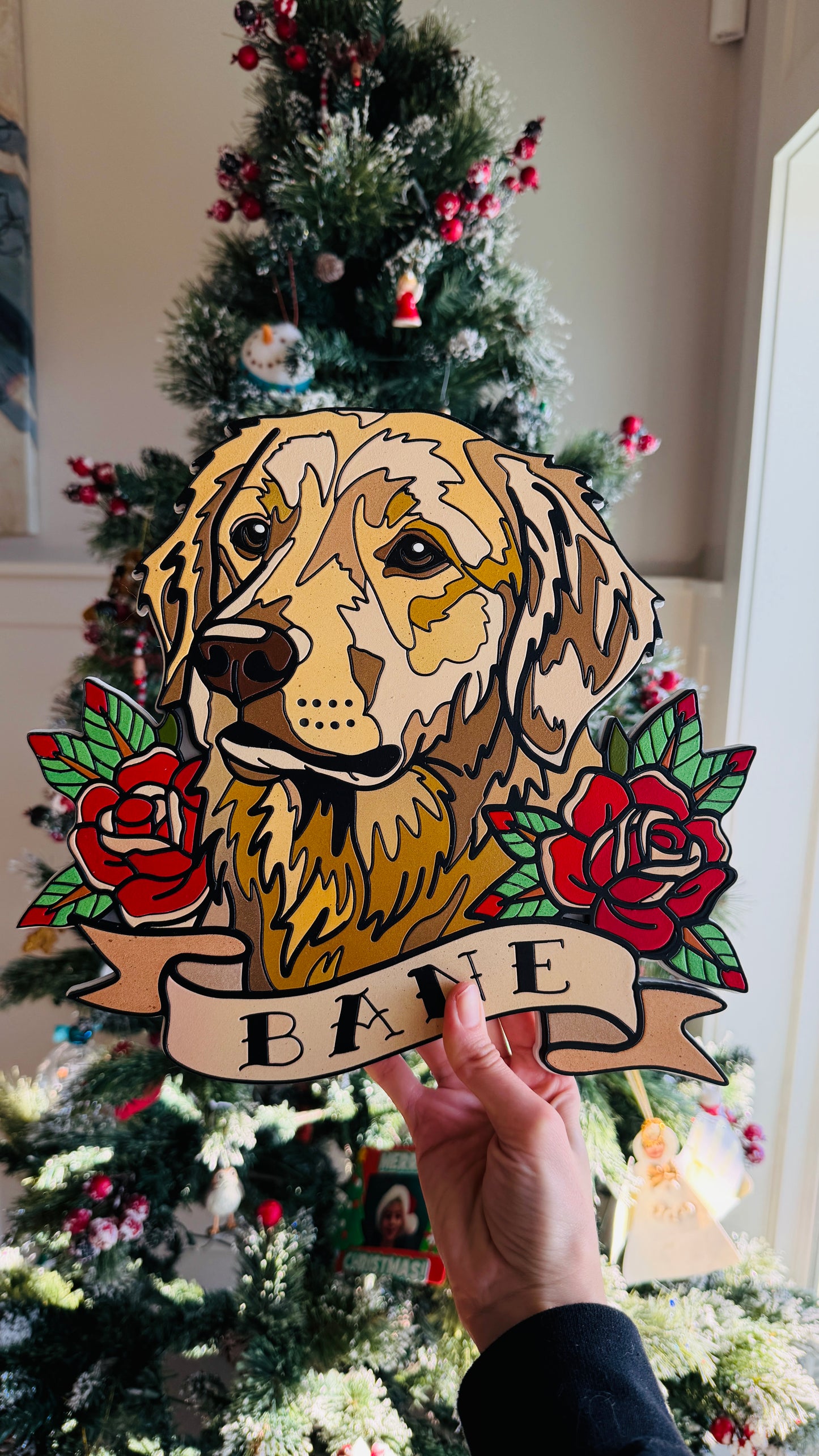 Custom Trad Tattoo Style Pet Portrait