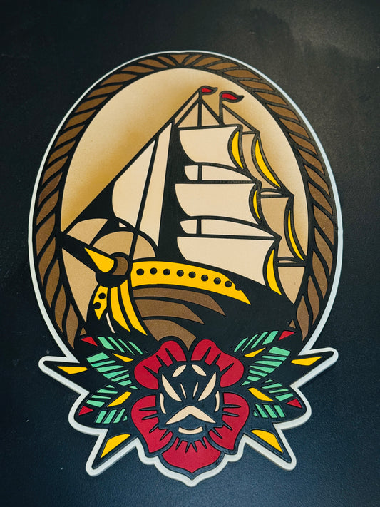 *LIMITED* Traditional Tattoo Nautical Window Circular Sign