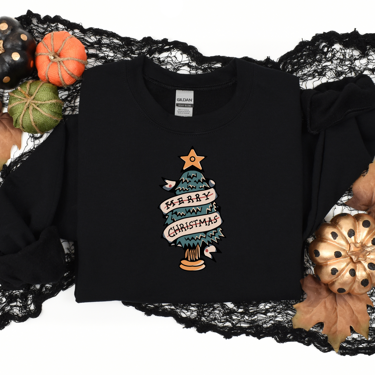 Flash Tattoo Merry Christmas Unisex Crewneck Sweater