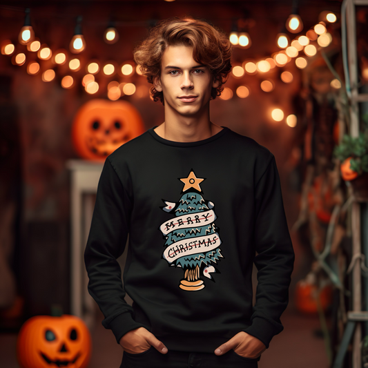 Flash Tattoo Merry Christmas Unisex Crewneck Sweater