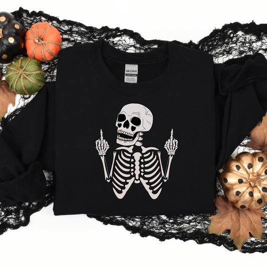 Skeleton Hands Middle finger Shirt, Gothic Skull Tee