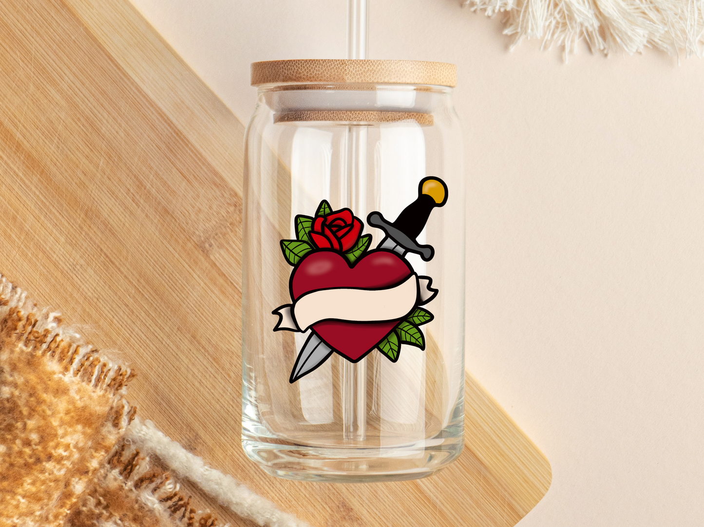 Valentine’s Day Rad Trad Tattoo Personalized Drinkware