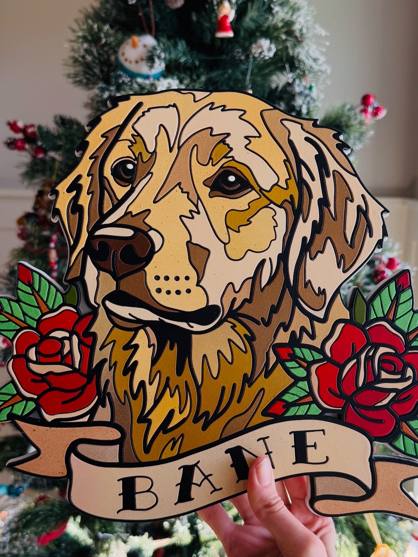 Custom Trad Tattoo Style Pet Portrait