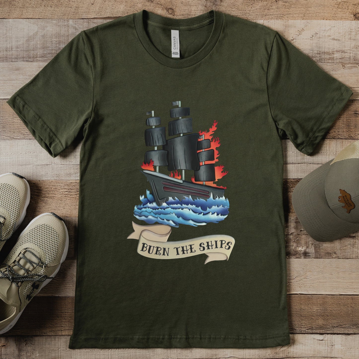 Burn the Ships KC Exclusive Wood Art Tees