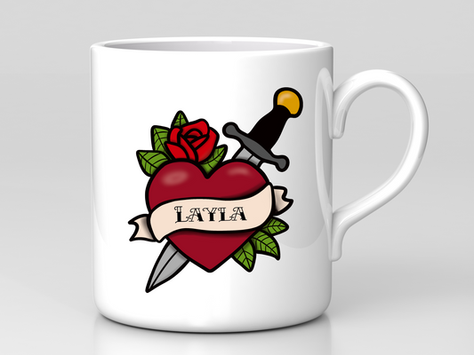 Valentine’s Day Rad Trad Tattoo Personalized Drinkware