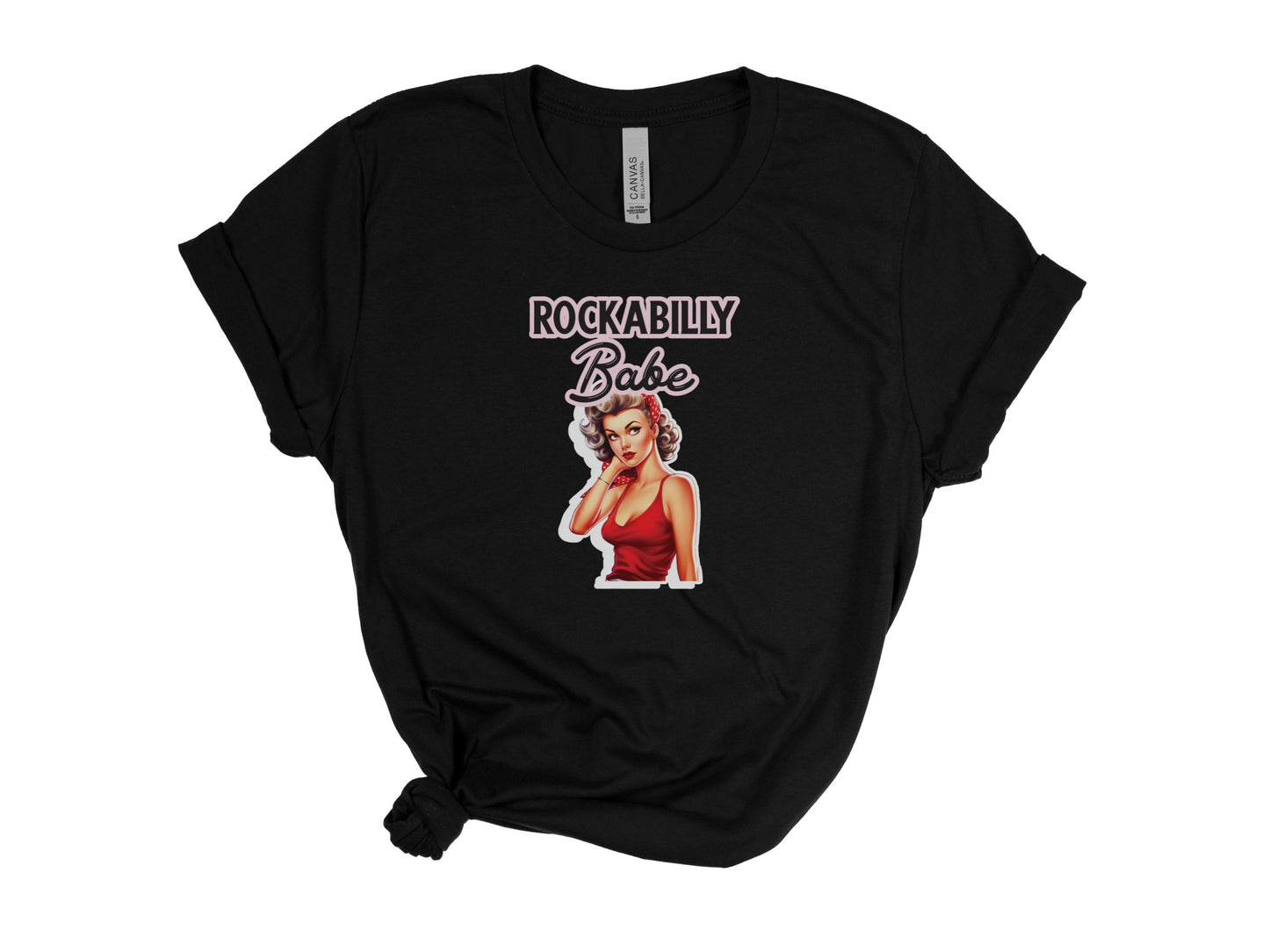 Rockabilly Babe Pinup Shirt, Pinup Clothing, Retro Aesthetic, 1950s Shirt, Bombshell shirt, Tattooed Mama Gift, Rockabilly Vintage Style Clothing, Horror Tee