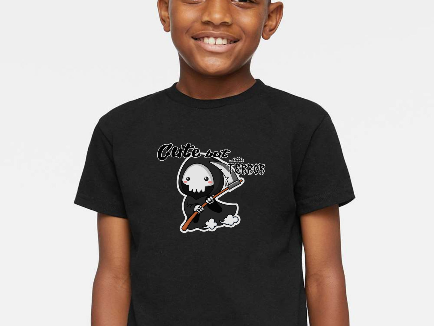 Grim Reaper Toddler Shirt, Funny Toddler Shirt, Halloween Kids Shirt, Goth Toddler Tee, Baby Shower Gift, Funny Kids Shirt, Cute But Terror