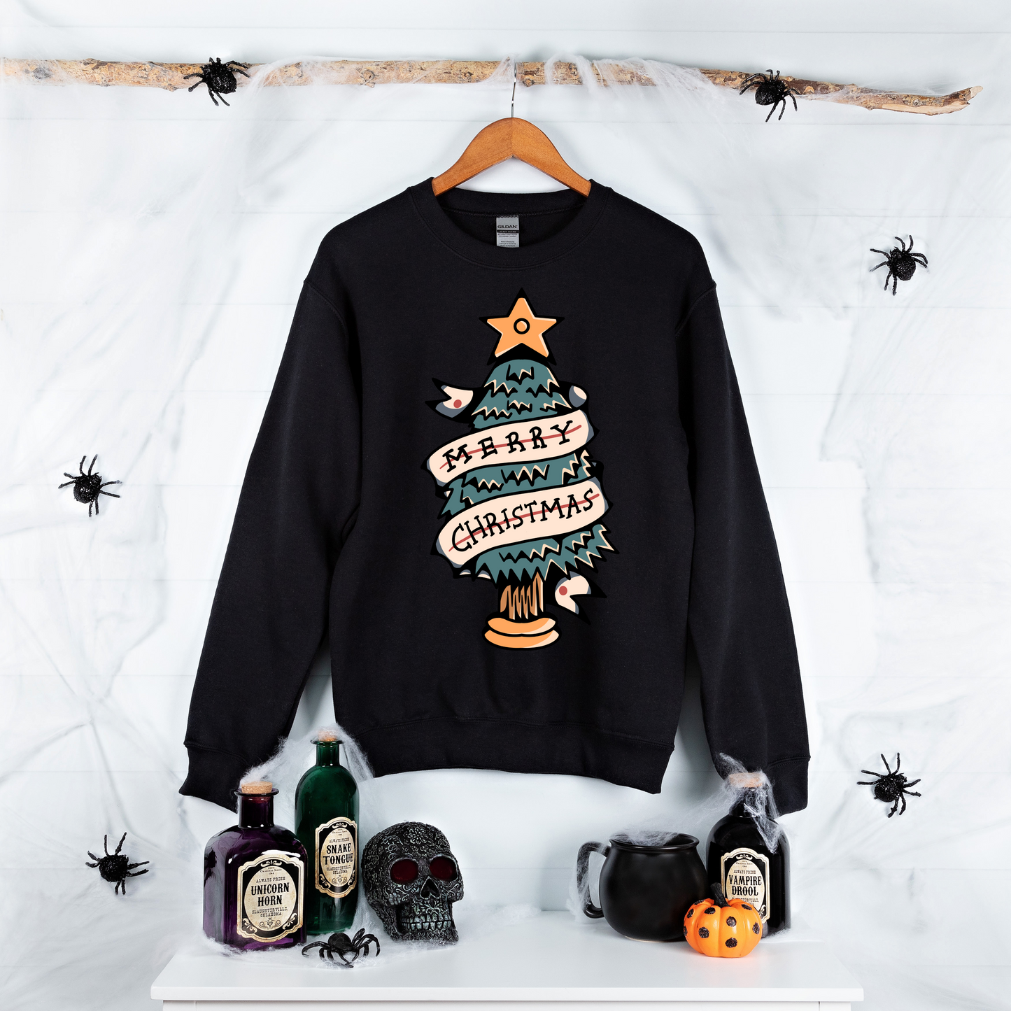 Flash Tattoo Merry Christmas Unisex Crewneck Sweater