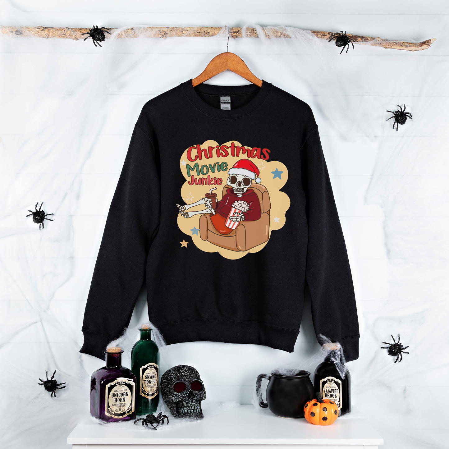 Christmas Movie Junkie - Crewneck Sweater & Tee Options Available