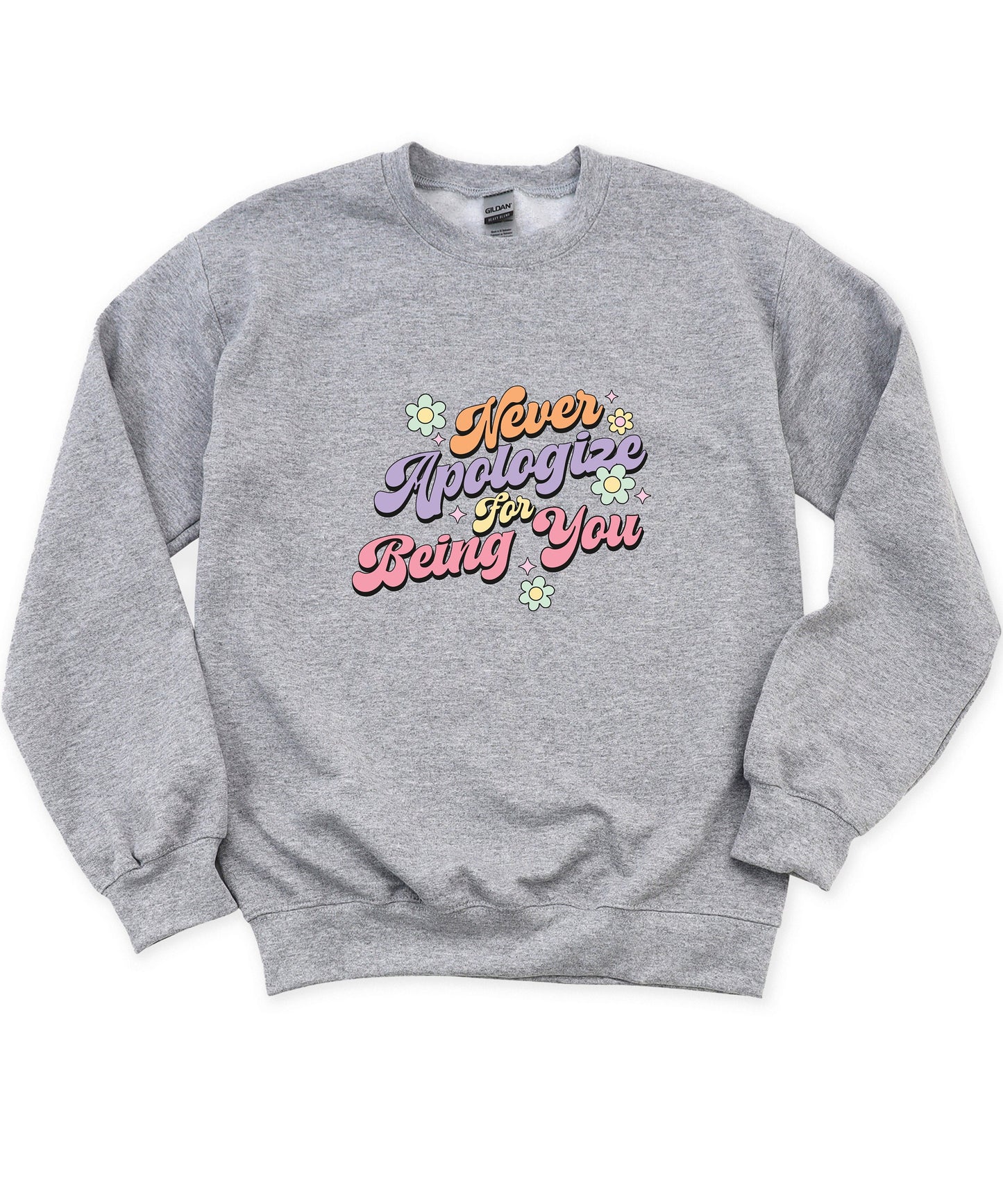 Never Apologize for Being You|Anxiety Depression|Mental Health Awareness Sweater|Mental Health Matters|Retro Inspirational Top|Therapist Top