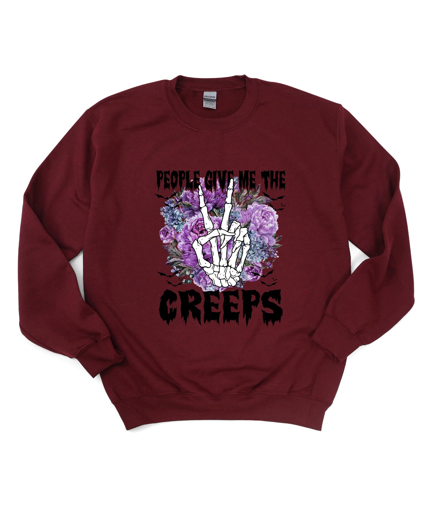 People Give Me The Creeps Sweater, Halloween Shirt, Horror Shirt, Funny Occult, Goth Skeleton Hand Tee, Witch Vibes Shirt, Spooky Season