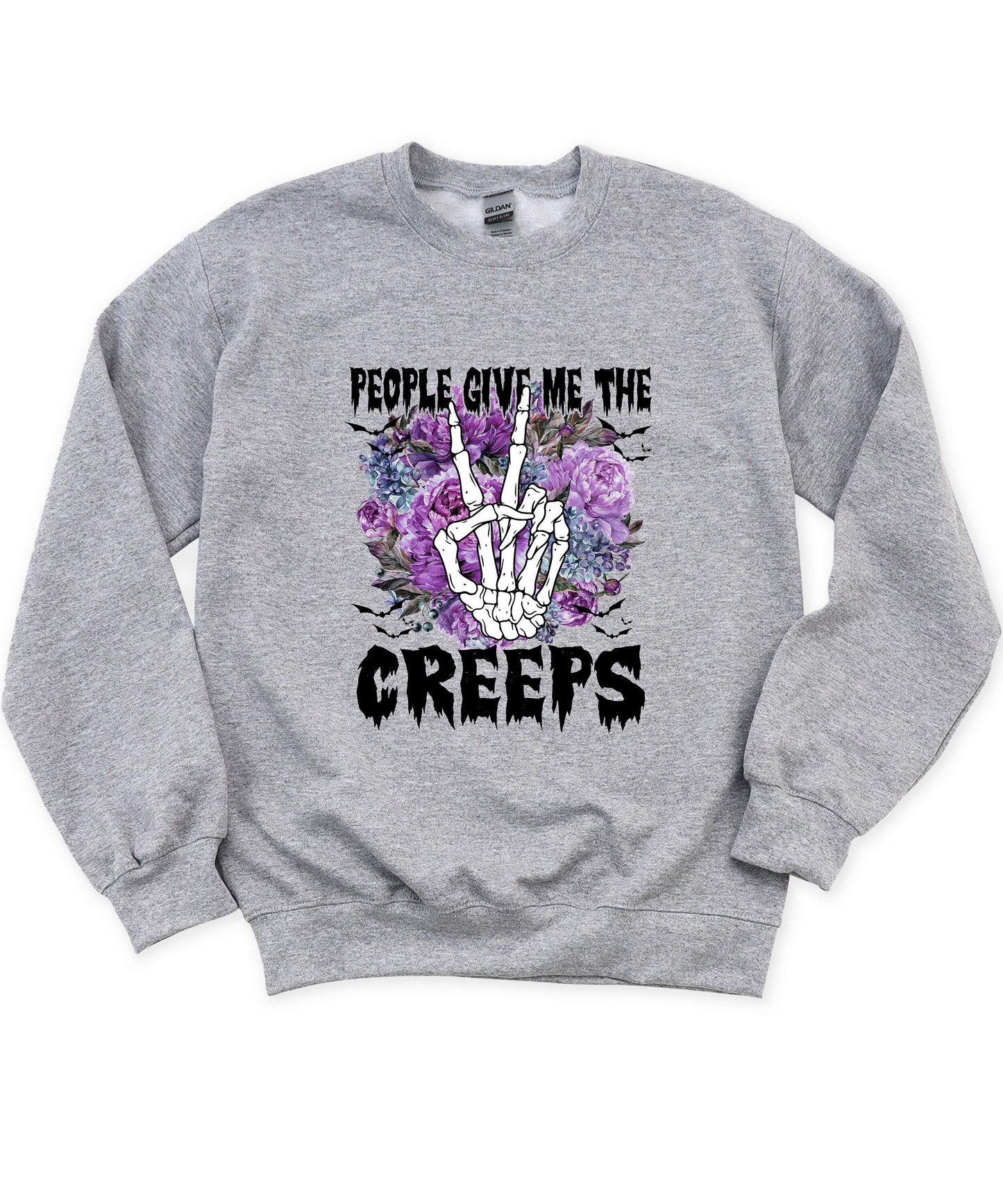 People Give Me The Creeps Sweater, Halloween Shirt, Horror Shirt, Funny Occult, Goth Skeleton Hand Tee, Witch Vibes Shirt, Spooky Season