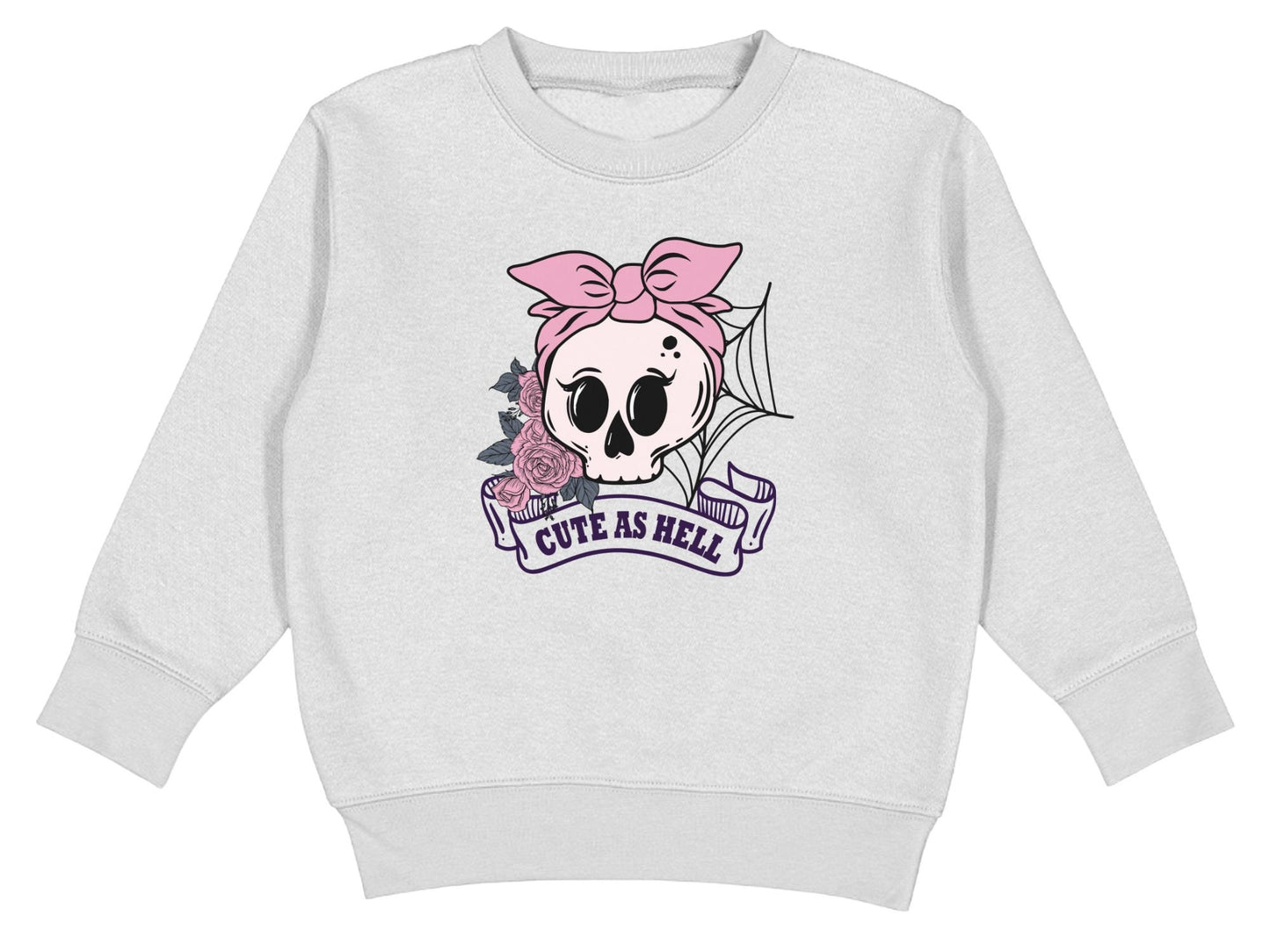 Skull Sweatshirt Gothic Style Toddler Baby Sweater Cute as Hell Clothing for Toddlers & Kids, Cute Crewneck Sweater, Winter Clothing